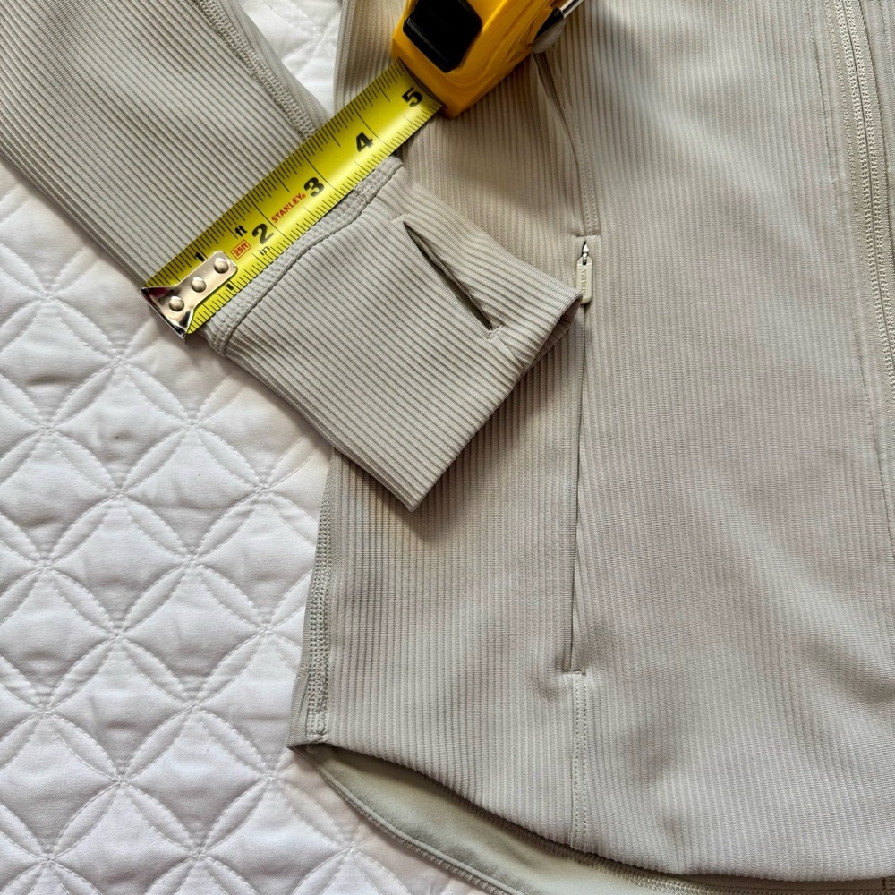 Athleta Salutation Full Zip Ribbed Jacket Oyster … - image 5